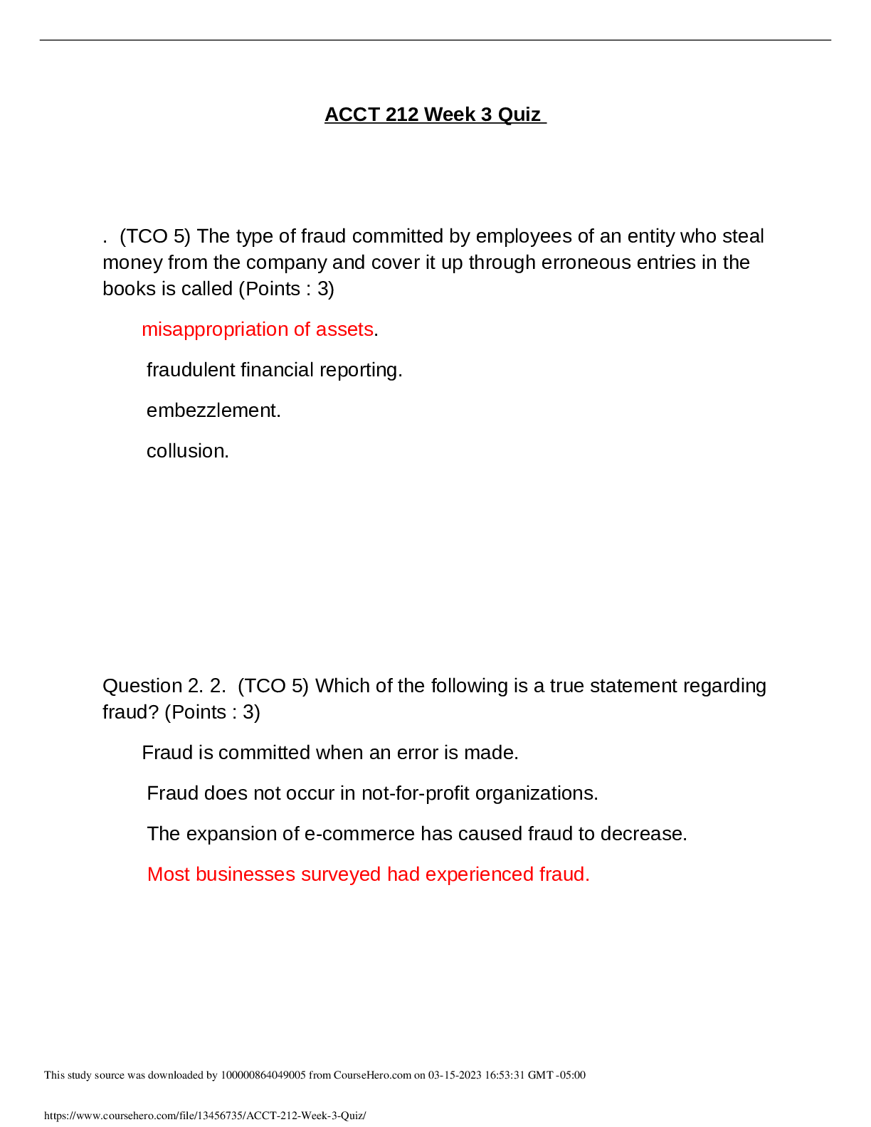 Preview image of ACCT 212 Week 3 Quiz 2023 document